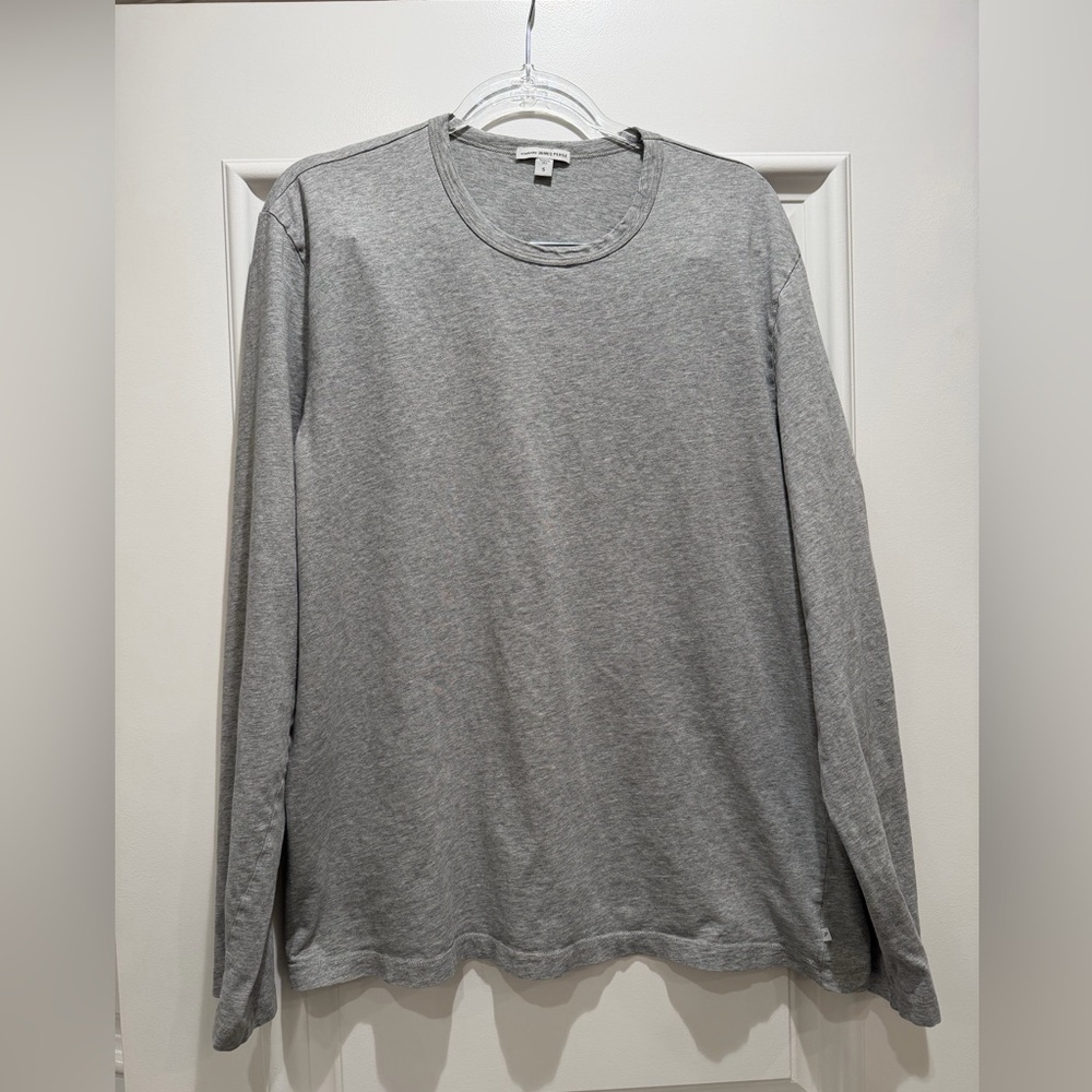 James Perse Blue Long Sleeve Tee Classic Crew